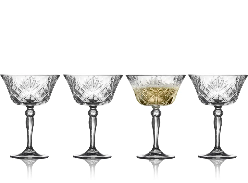 LYNGBY Melodia krystal champagneskål 26 cl. - 4 stk