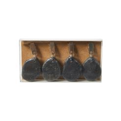 DACORE Dugeklemmer sorte sten - 4 stk - 