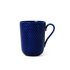 LYNGBY Rhombe color krus med hank 33 cl - mørk blå - LYNGBY PORCELÆNSFABRIK