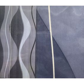 Badeforhæng 180x200 cm mønster blå - BADEFORHÆNG