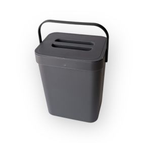 Affaldspand m/låg 5 liter - mørk grå - AFFALDSSPANDE