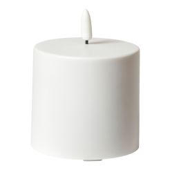 DACORE Bloklys udendørs m/3D flamme i hvid Ø8 cm- H17,5 cm - 