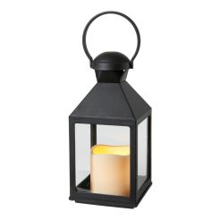 DACORE Lanterne med LED-bloklys H22 cm - sort -