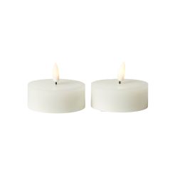 Fyrfadslys 2 stk Ø7 cm - hvid -