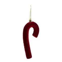 DET GAMLE APOTEK Julekugle julestok  med fløjlsoverflade - bordeaux - 