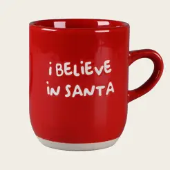 DET GAMLE APOTEK Julekrus "Jeg tror på julemanden" - rød - 