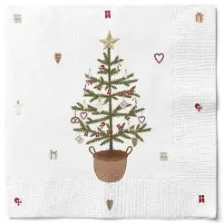 DET GAMLE APOTEK Mundserviet  juletræ i potte - 20 stk. - 