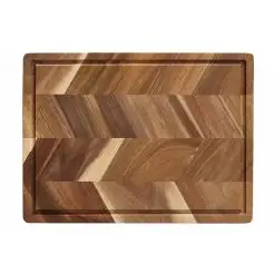 AIDA Skærebræt m/saftrille i sildebensmønster 40 x 26 x 2 cm - akacietræ - 