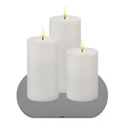 JULIUIS Genopladelige bloklyssæt inkl. opladningsplade - hvid - 