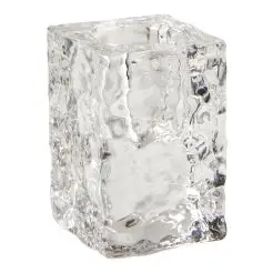 DACORE Lysestage i glas firkantet H5,9 cm - klar - 