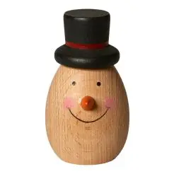 DACORE Træfigur snemand 7,7 cm - bøg natur - 