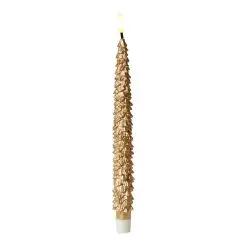DACORE Stagelys juletræ m/3D flamme inkl. fjernbetjening 25 cm 2 stk - guld - 