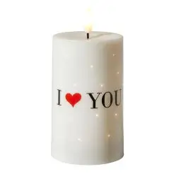 DACORE Bloklys med twinkle H12,5 cm - "i love you" - 