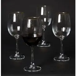 DACORE Rødvinsglas med riller og guldkant 45 cl - 4 stk - 