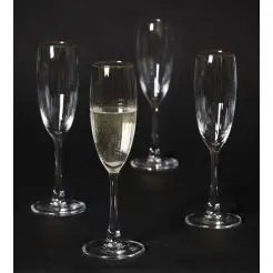 DACORE Champagneglas med riller og guldkant 19 cl - 4 stk - 