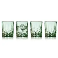 LYNGBY Sorrento whiskey glas 32 cl 4 stk - grøn - 