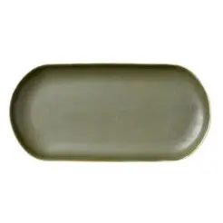 STUDIO ROUND North serveringsfad 38 x 19 cm - hvid/grøn - 