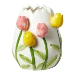 DACORE Vase hvid med tulipaner - 9 cm - 