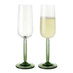 KÄHLER Hammershøi champagneglas 24 cl 2 stk - grøn - 