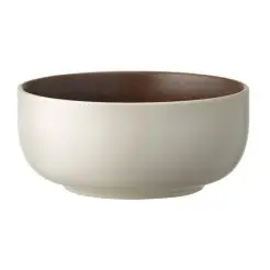 STUDIO ROUND North skål 11 cm - mat hvid/mat brun - 