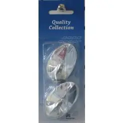 Kroge selvklæbende, oval krom - 2 stk - 