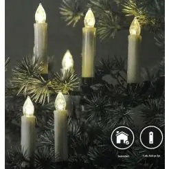 DACORE Juletræslys 10 stk m/fjernbetjening. - 