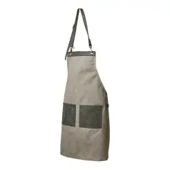 DACORE Forklæde kanvas/PU 2 lommer grå - 