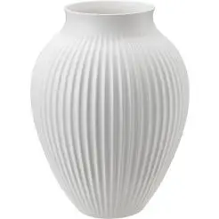 KNABSTRUP Vase 27 cm m/riller - hvid - 