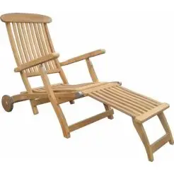 TEAK Luksus dækstol m/hjul "boston" - 