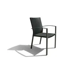 Nevada havestol – sort polyrattan - 