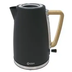 Elkedel m/træhåndtag 1,7 liter - sort - 