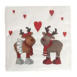 DET GAMLE APOTEK - Mundserviet rensdyr 33x33cm 3-lags 20 stk. - 