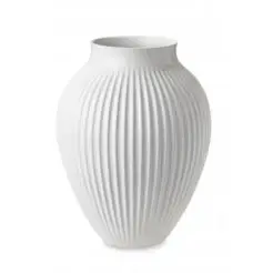 KNABSTRUP Vase m/riller 35 cm - hvid - 