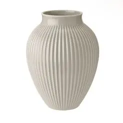 KNABSTRUP Vase 27 cm m/ riller - warm grey - 