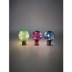 Solarpære med riller 3 stk - ass farver - 