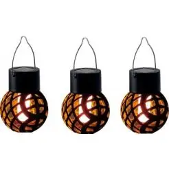 Solarpære med mønster - sort - 