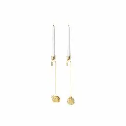 GEORG JENSEN Lysholder mus & kogle 2023 - forgyldt - 