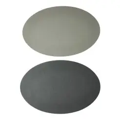 DACORE Dækkeserviet vendbar oval - lysgrå/koksgrå - 