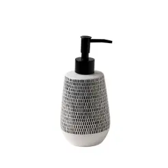 SCANDINAVIA Sæbedispenser hvid med sorte riller - 