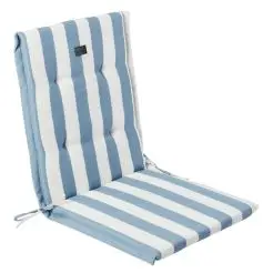 Lux sæde/ryg ”universalhynde” til stabelstole - blå / hvid stribet - 