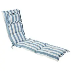 Lux hynde m/nakkepude til dækstol - blå / hvid stribet {Forventes på lager igen foråret 2025] - 
