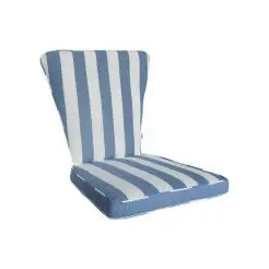 Lux diana sæde/ryg hynde til fast- og stabelstole – blå / hvid stribet - 