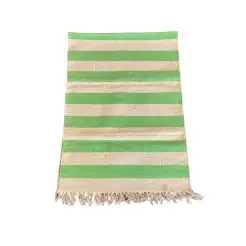 LA FINESSE kludetæppe 70 x 200 cm - striber grøn og hvid - 