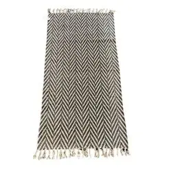 LA FINESSE Kludetæppe 75 x 145 cm - sort/hvid print - 