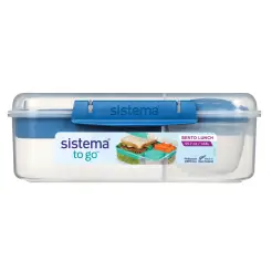 SISTEMA Madkasse bento box lunch to go 1,65 liter - klar / ocean blue - 
