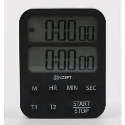 Minutur digitalt med dobbelt timer - sort - 