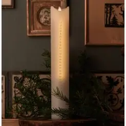 SIRIUS Kalenderlys sara 29 cm - hvid med guld tal - 