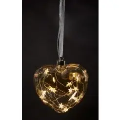 DACORE Lyshjerte med stjerner - glas - 