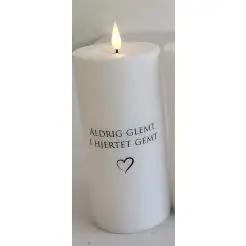 DACORE Gravlys m/3D flamme med timer  Ø7 cm - aldrig glemt - 