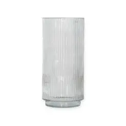 FLORA Glas vase med riller 25 cm - klar - 